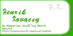 henrik kovacsy business card